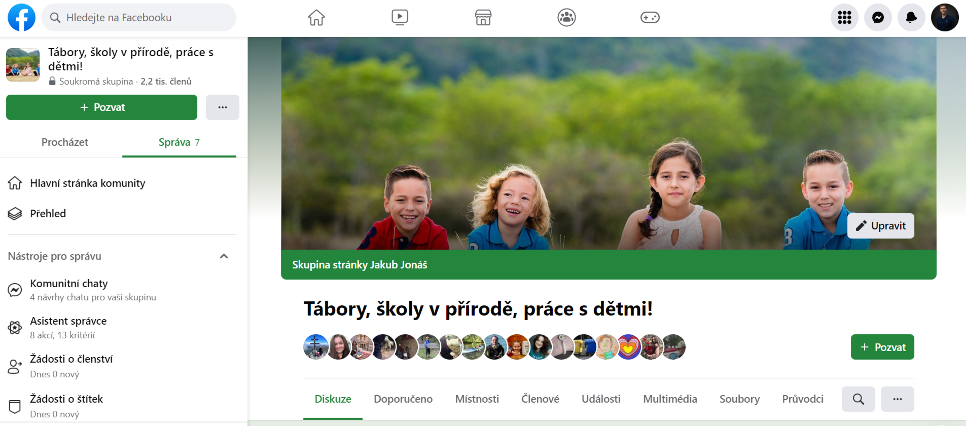 Facebooková skupina pro pracovníky s dětmi